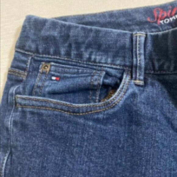 TOMMY HILFIGER Women's Spirit Crop Blue Denim Jeans Size 8 - Picture 6 of 7